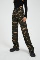 Vintage Distressed Camouflage Low Rise Contrast Cargo Jeans
